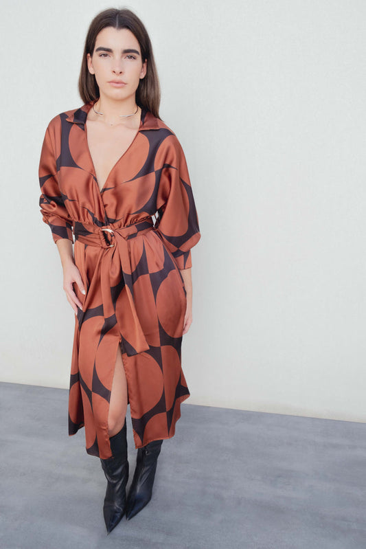 Vestido Cruzado Estampado