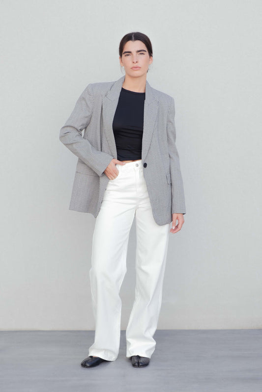 Blazer Padrão Pied-de-Poule