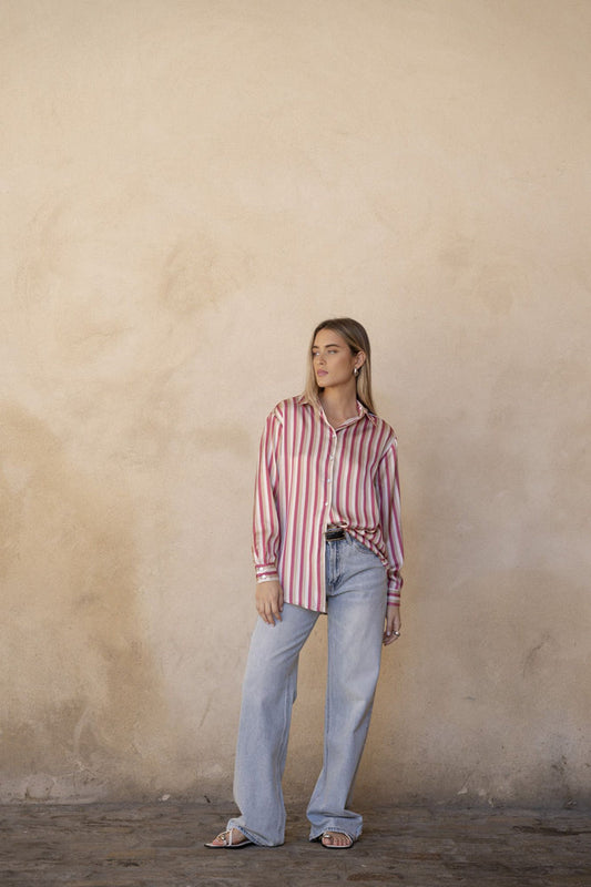 Camisa em Cetim Estampada