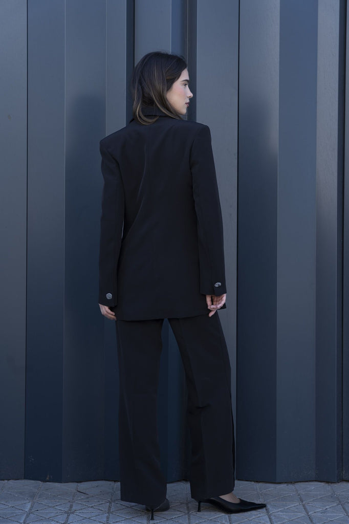 Blazer com Botão Prateado