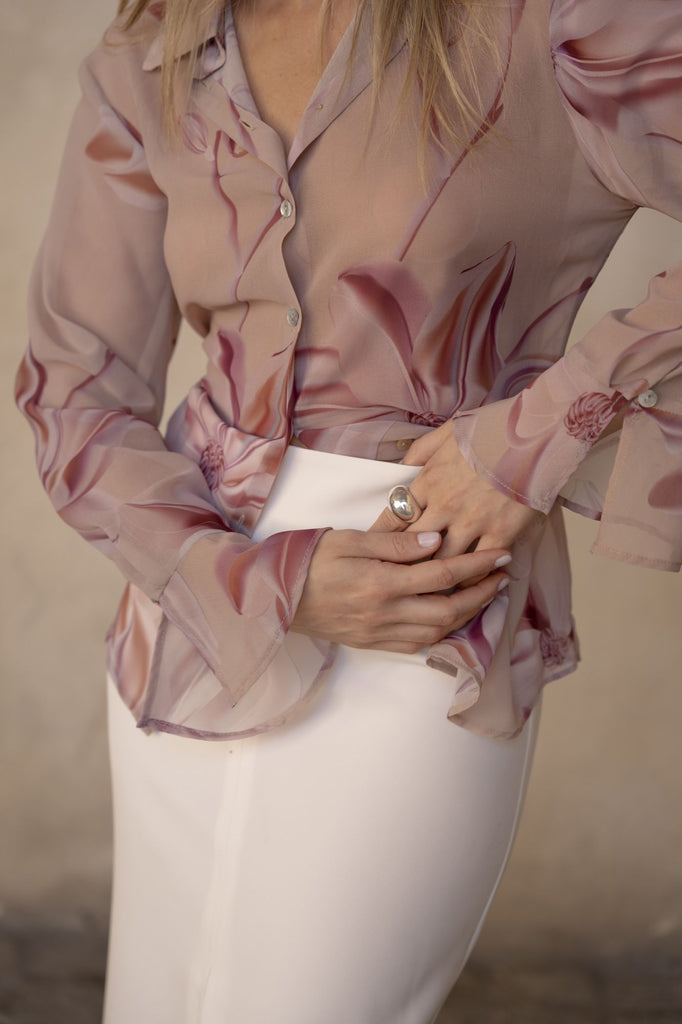 Camisa Semitransparente Estampada