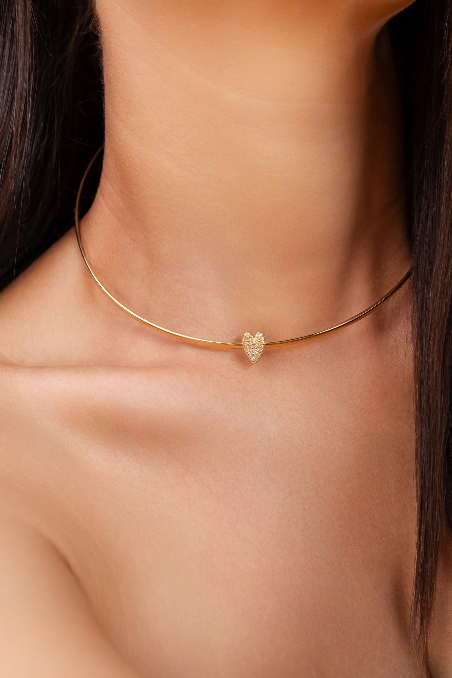 Choker aro coração zircônia – Coleção Essência