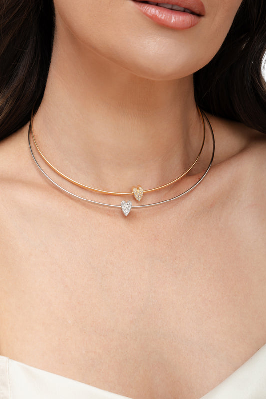 Choker aro coração zircônia – Coleção Essência