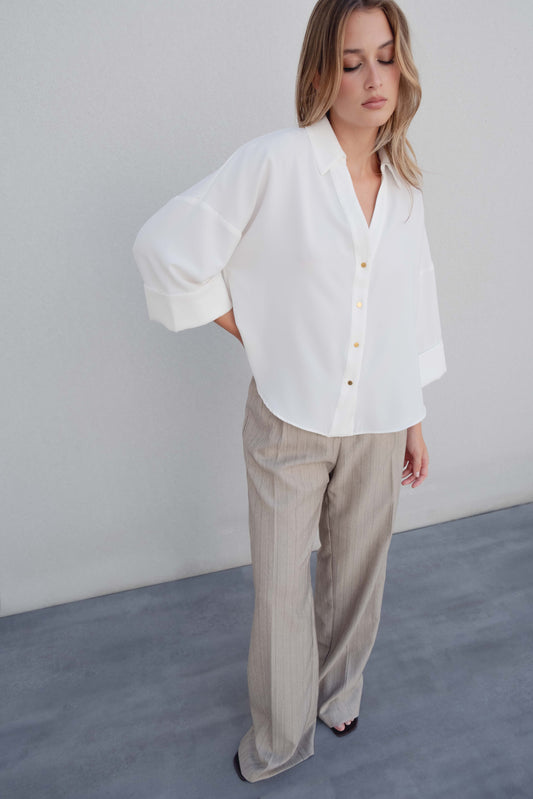 Camisa com Manga Dobrada