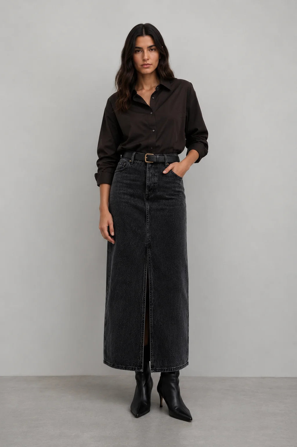 Saia Midi Jeans