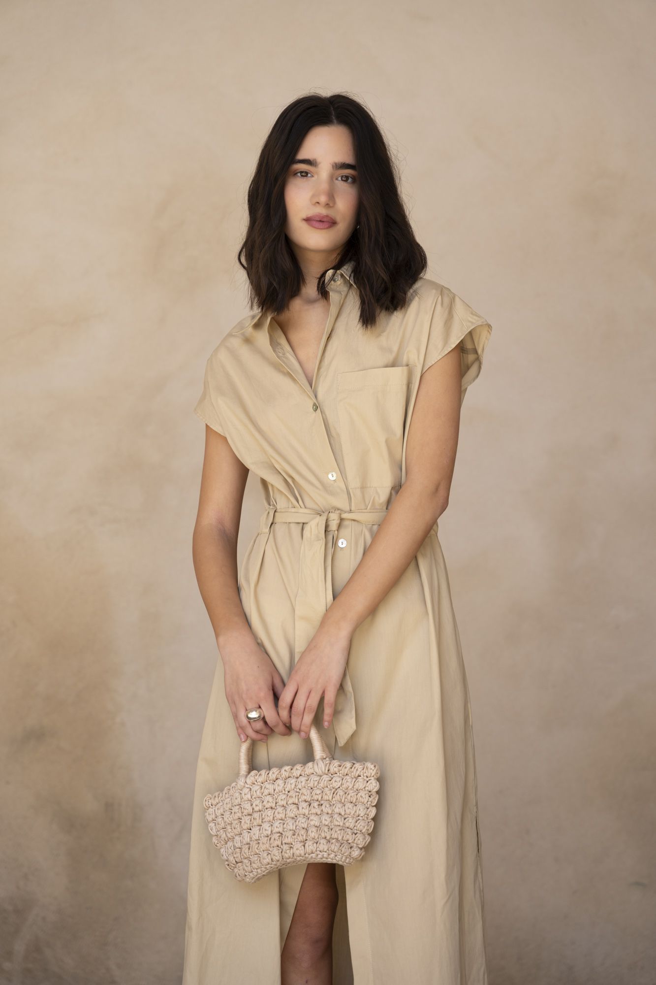 Vestido Camiseiro em Popeline