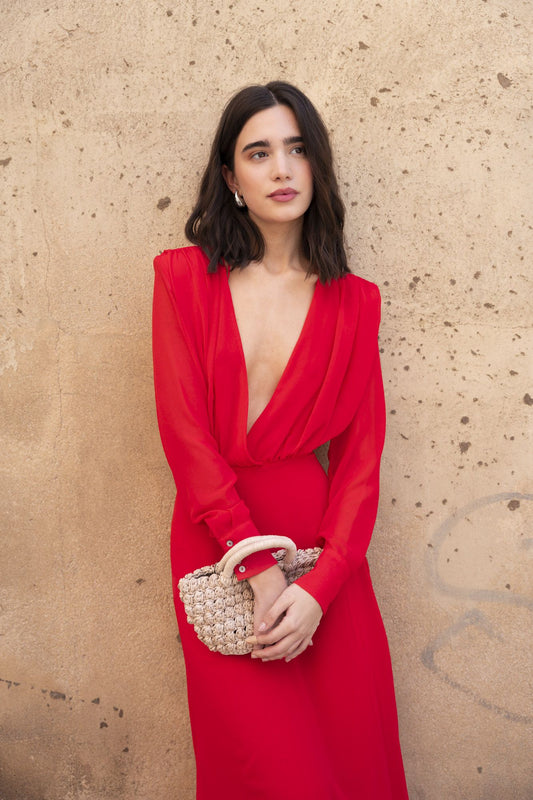 Vestido Midi em Chiffon