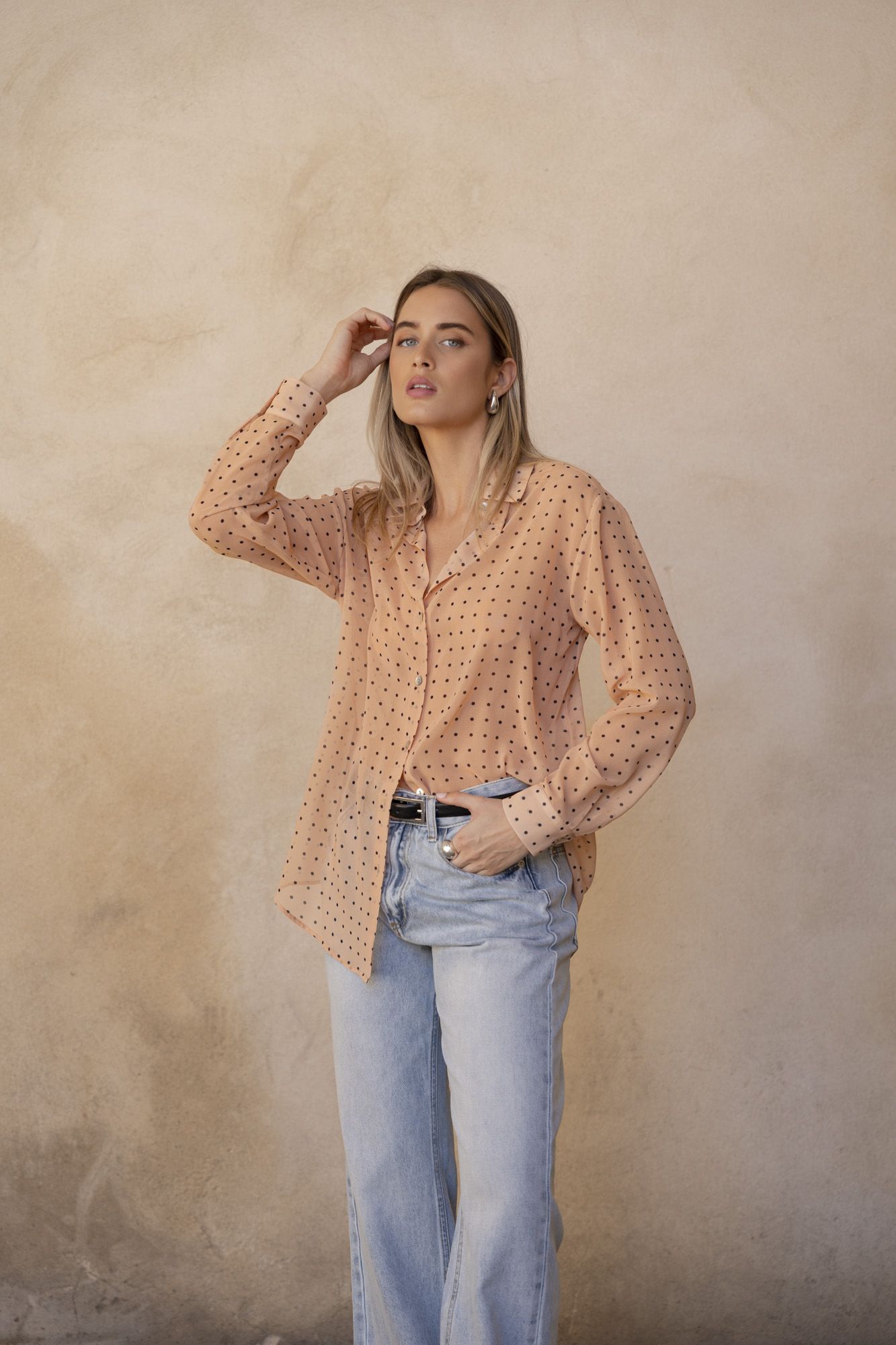 Camisa Estampada Semitransparente