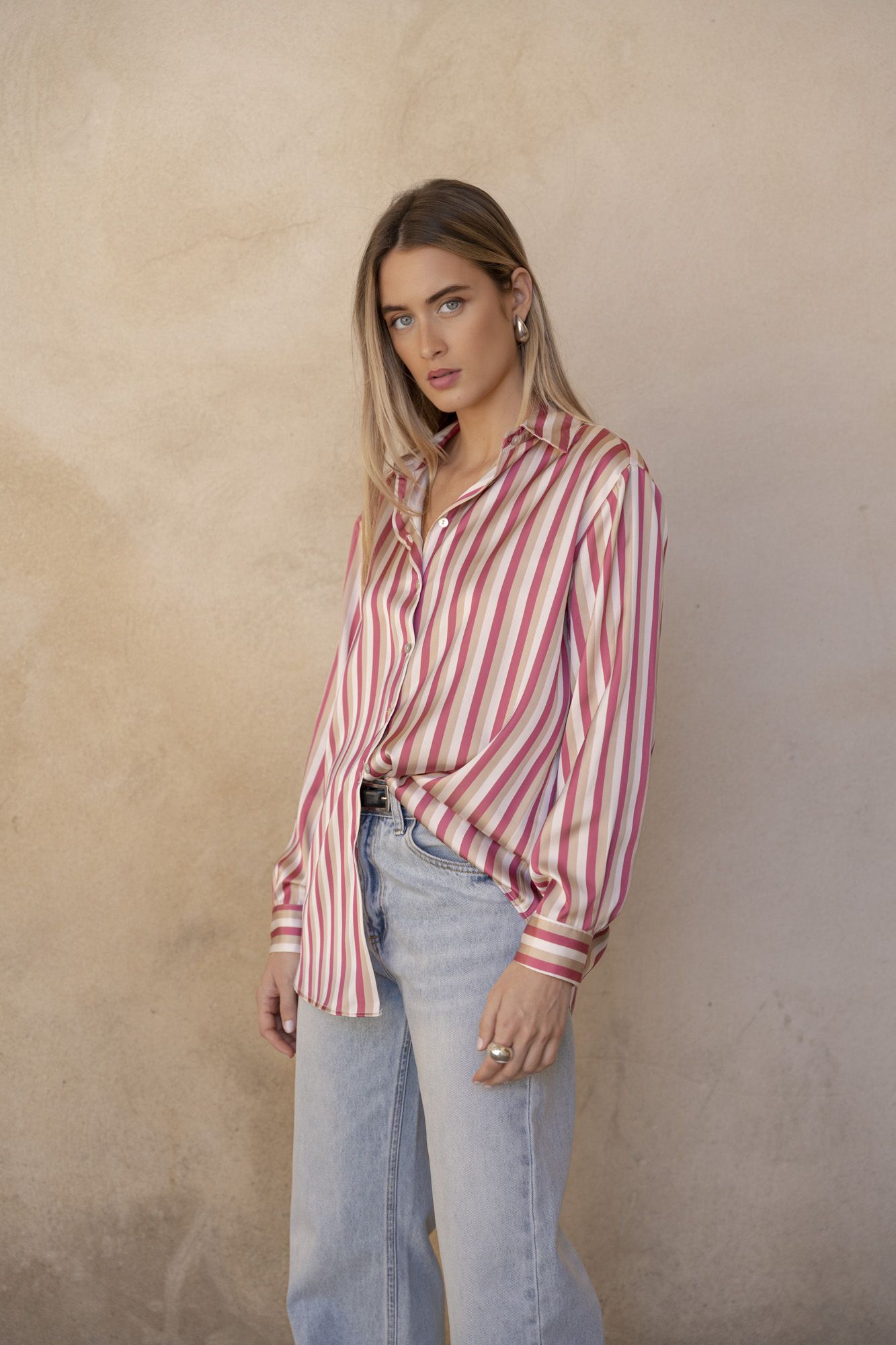 Camisa em Cetim Estampada