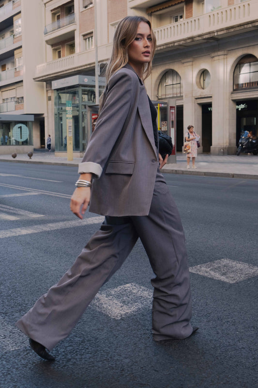 Blazer com Punhos Estampados