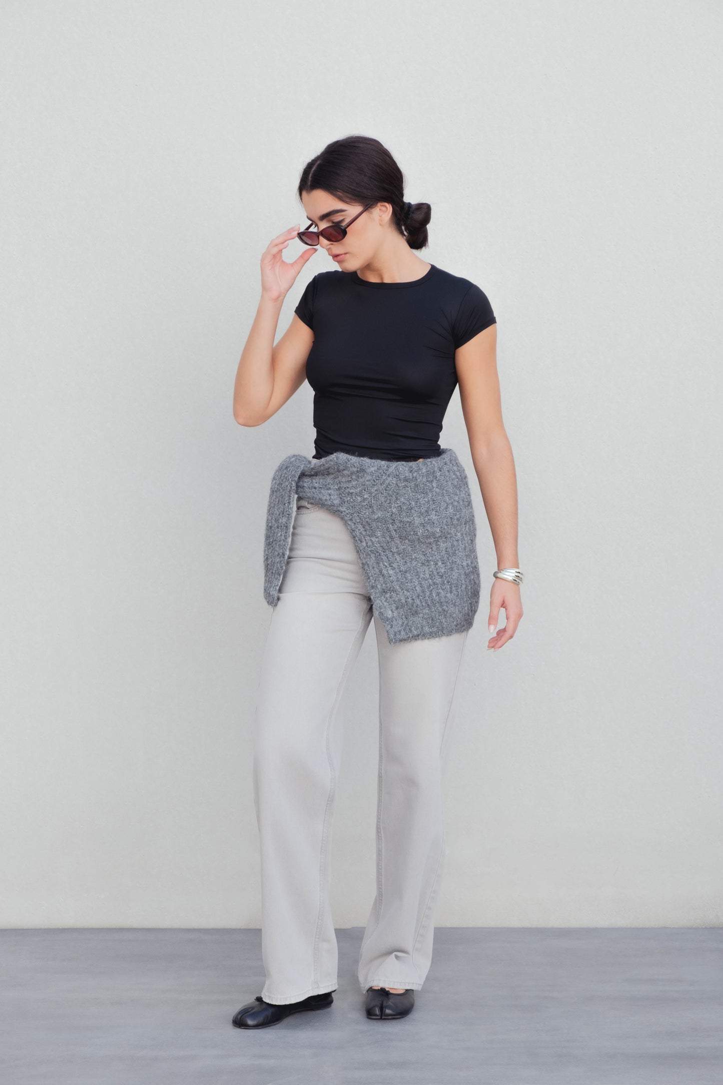 Jeans Wide Leg Cintura Média Comprimento Total