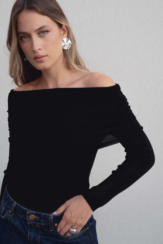 Blusa Knit Ombro a Ombro