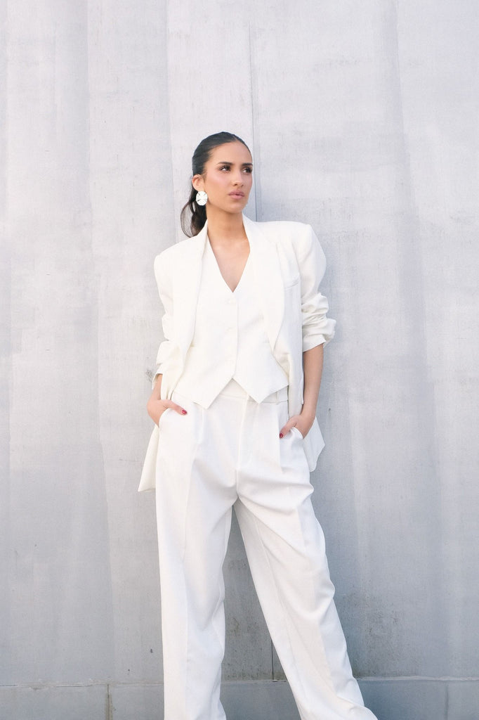 Calça Reta Branca Clássica