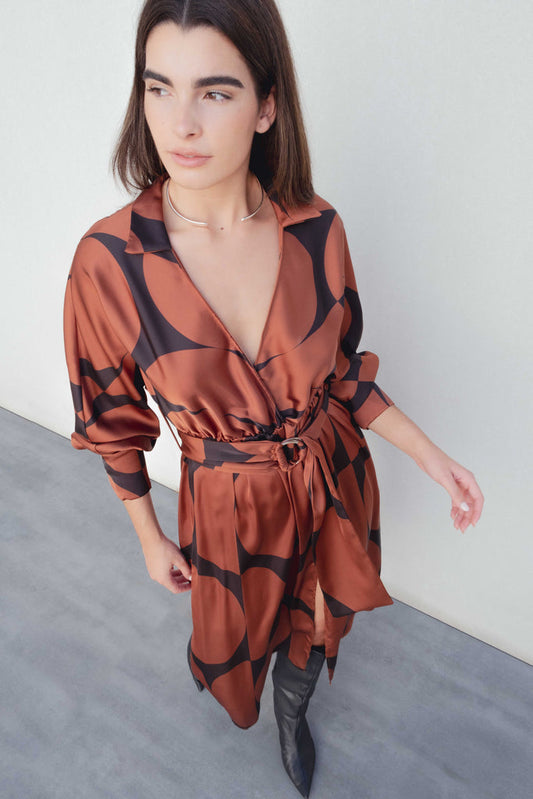 Vestido Cruzado Estampado