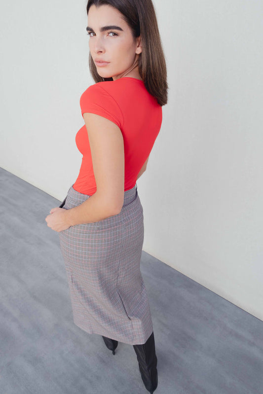 Saia Midi Pied-de-Poule