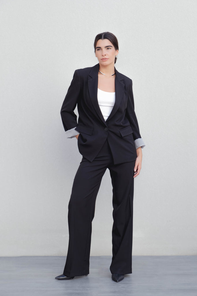 Blazer com Punhos Estampados