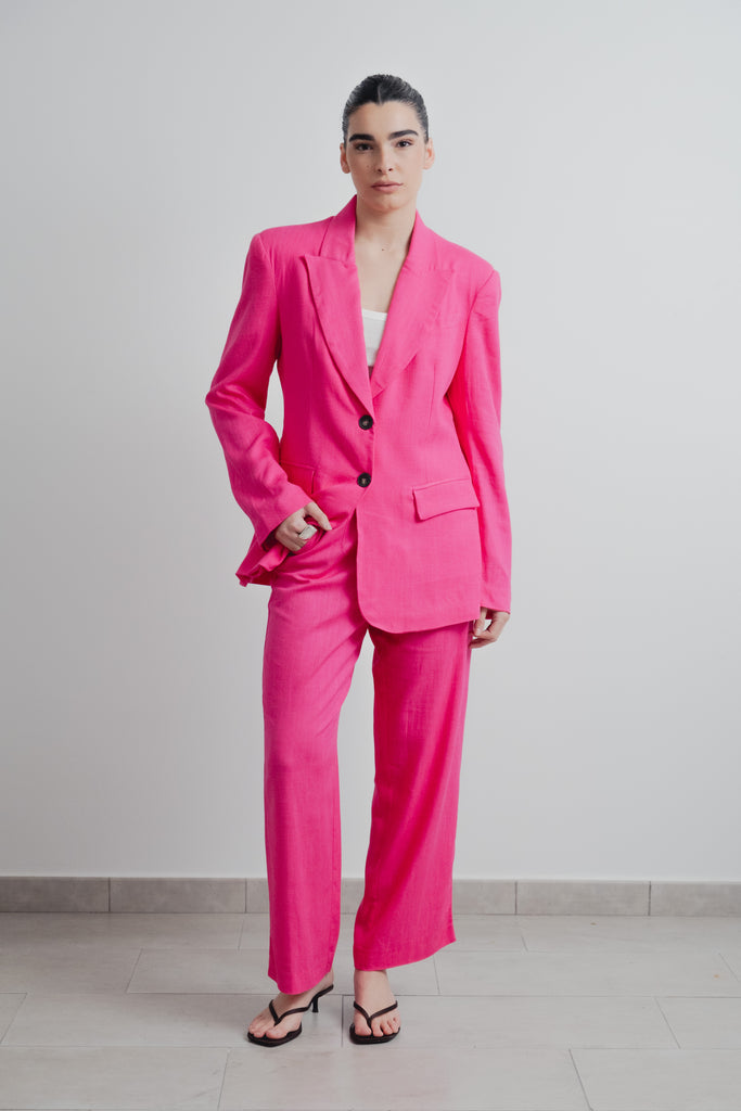 Blazer de Linho Fúcsia