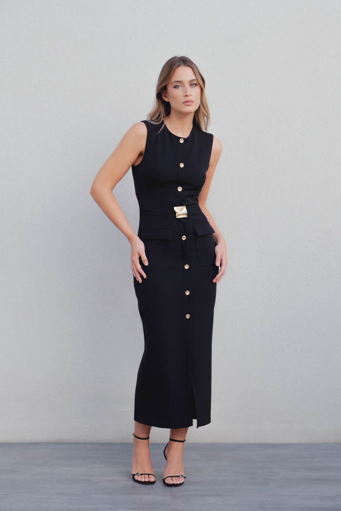 Vestido Midi com Cinto