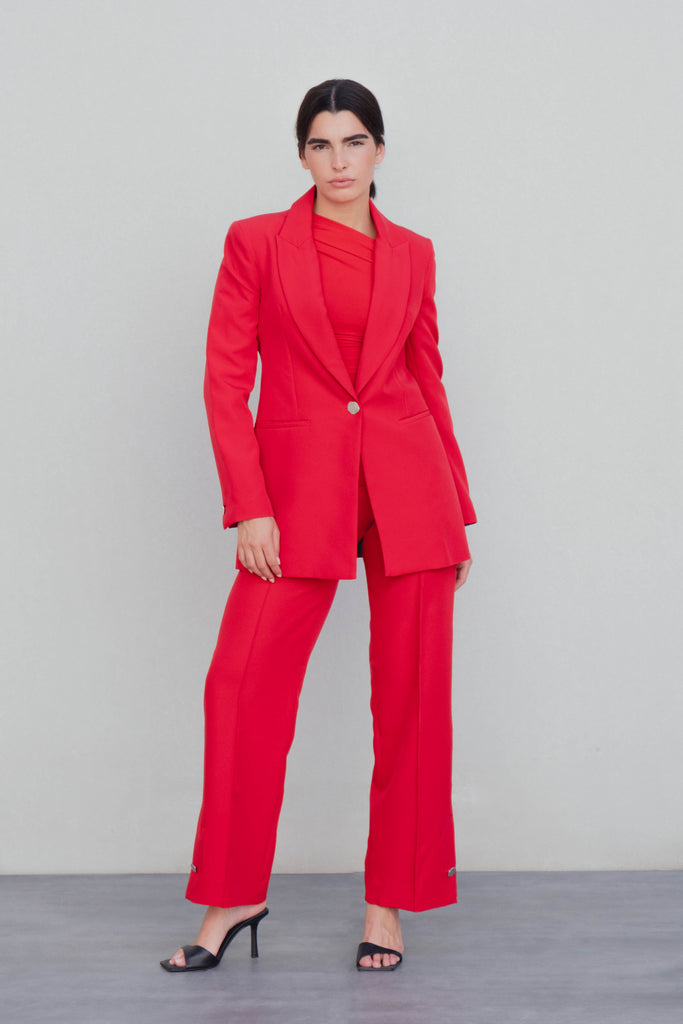 Blazer Estruturado Botão Prateado