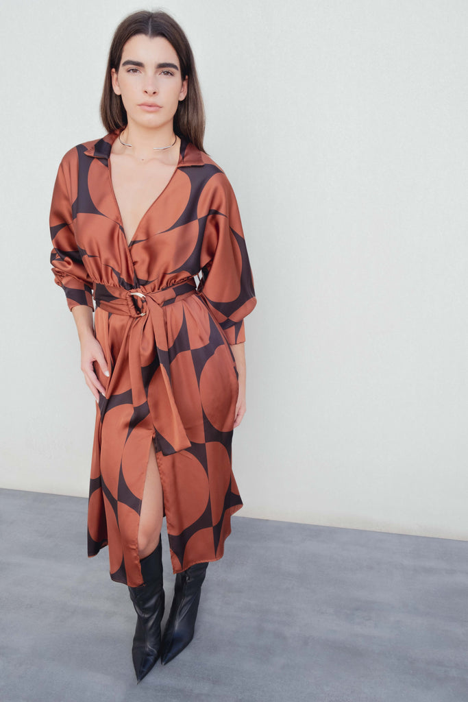 Vestido Cruzado Estampado