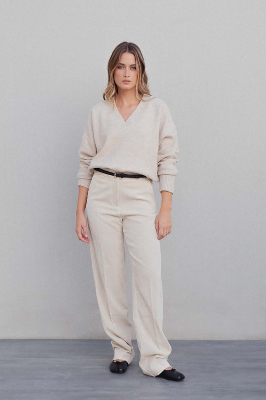 Pantalona Reta em Veludo