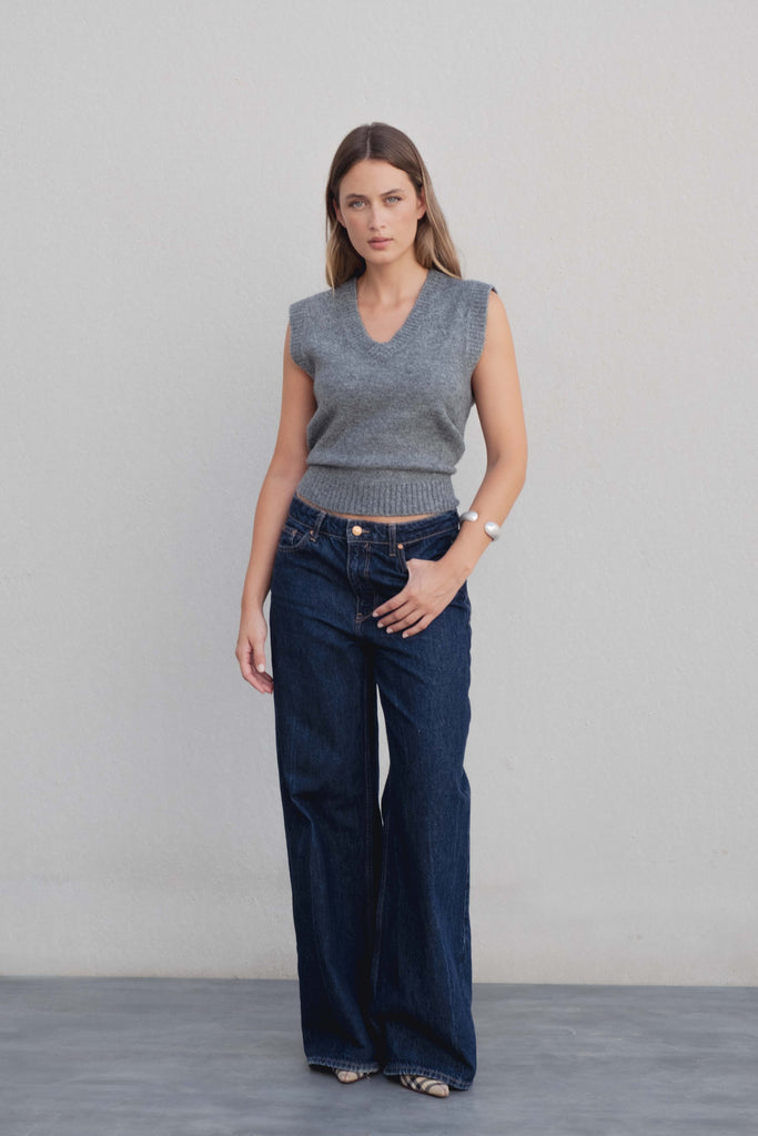 Colete em Tricô Cinza