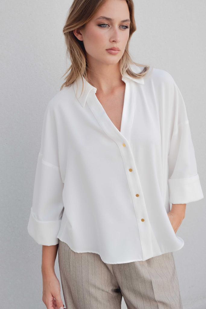 Camisa com Manga Dobrada