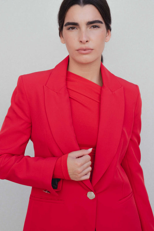 Blazer Estruturado Botão Prateado