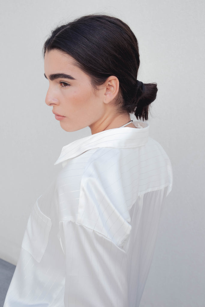 Camisa com Gola de Lapela