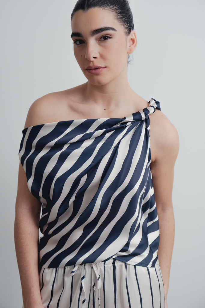 Blusa Assimétrico Listrado