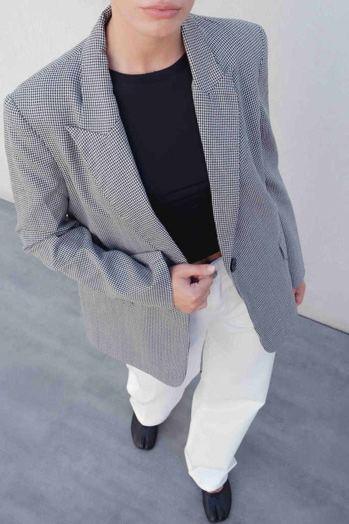 Blazer Padrão Pied-de-Poule