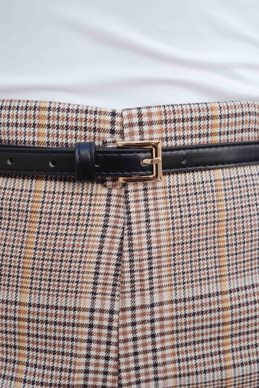 Pantalona Cintura Alta Estampa Xadrez