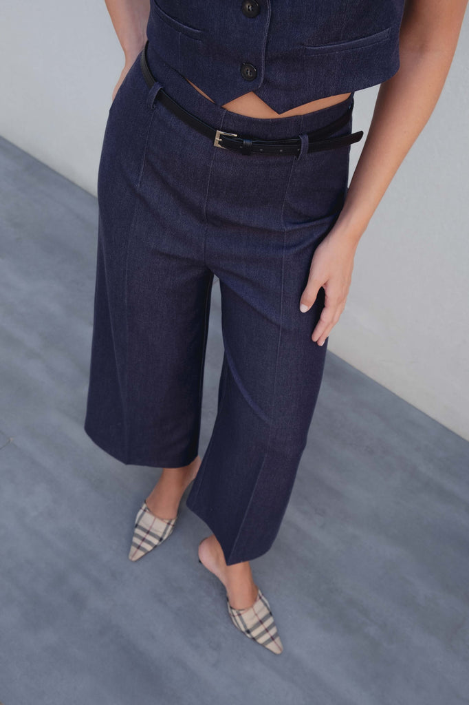 Colete Curto em Denim