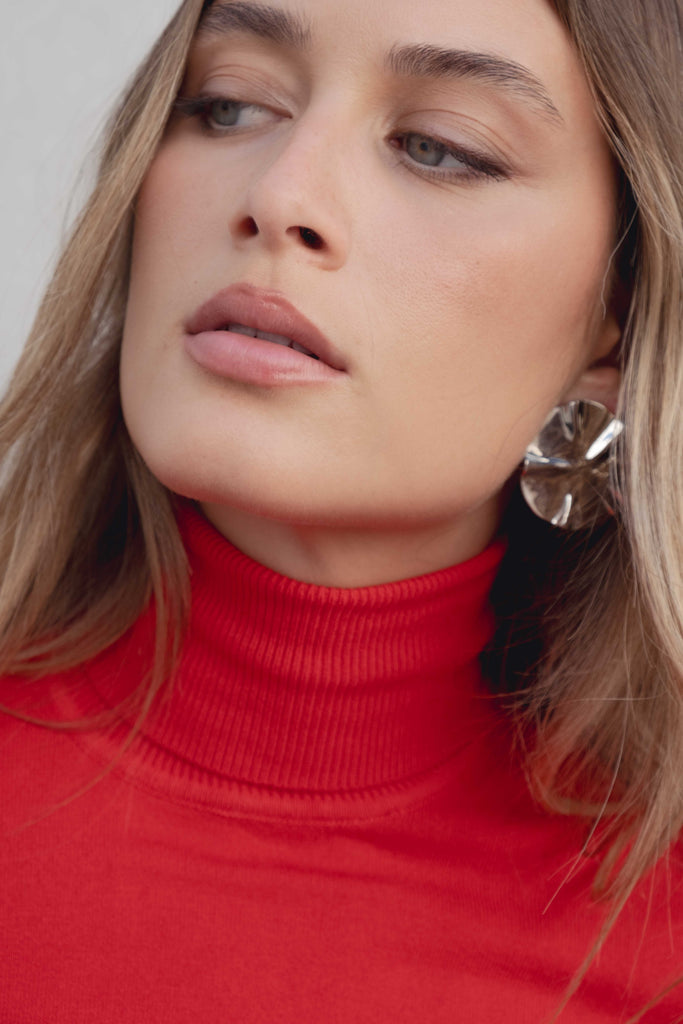 Suéter Malha Básica com Gola Alta