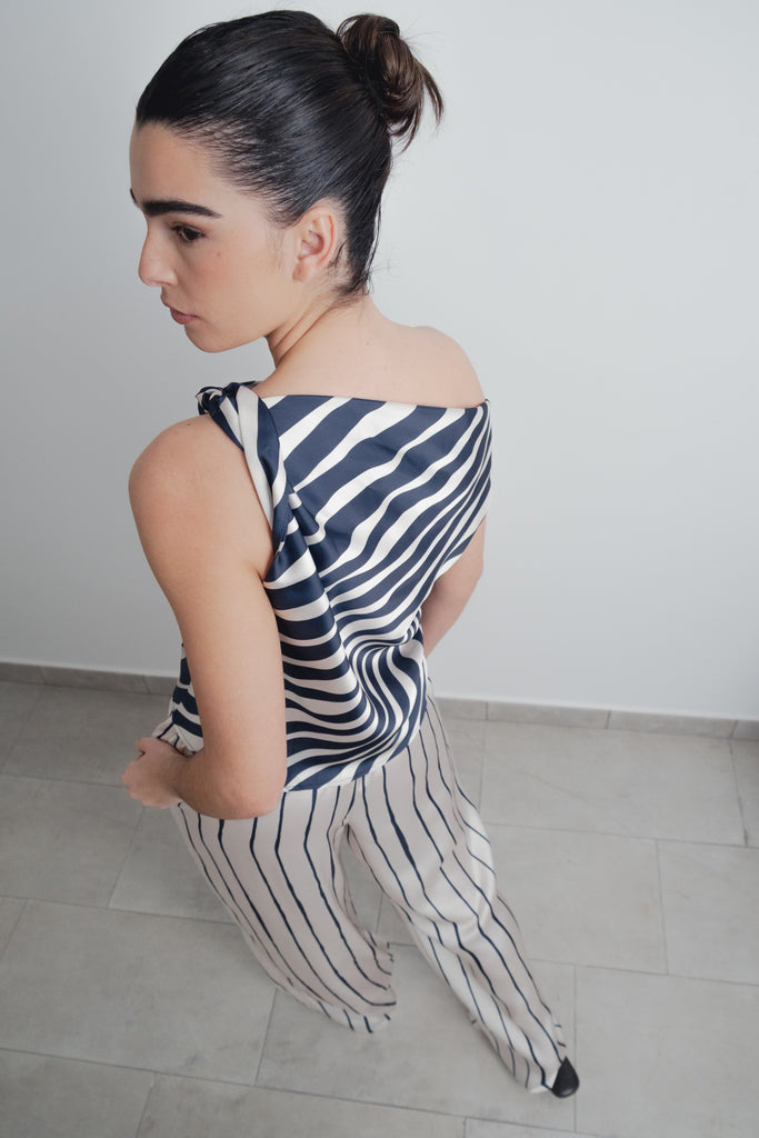 Blusa Assimétrico Listrado