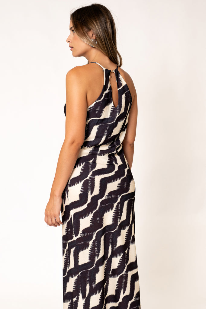 Vestido Midi Halter Estampado