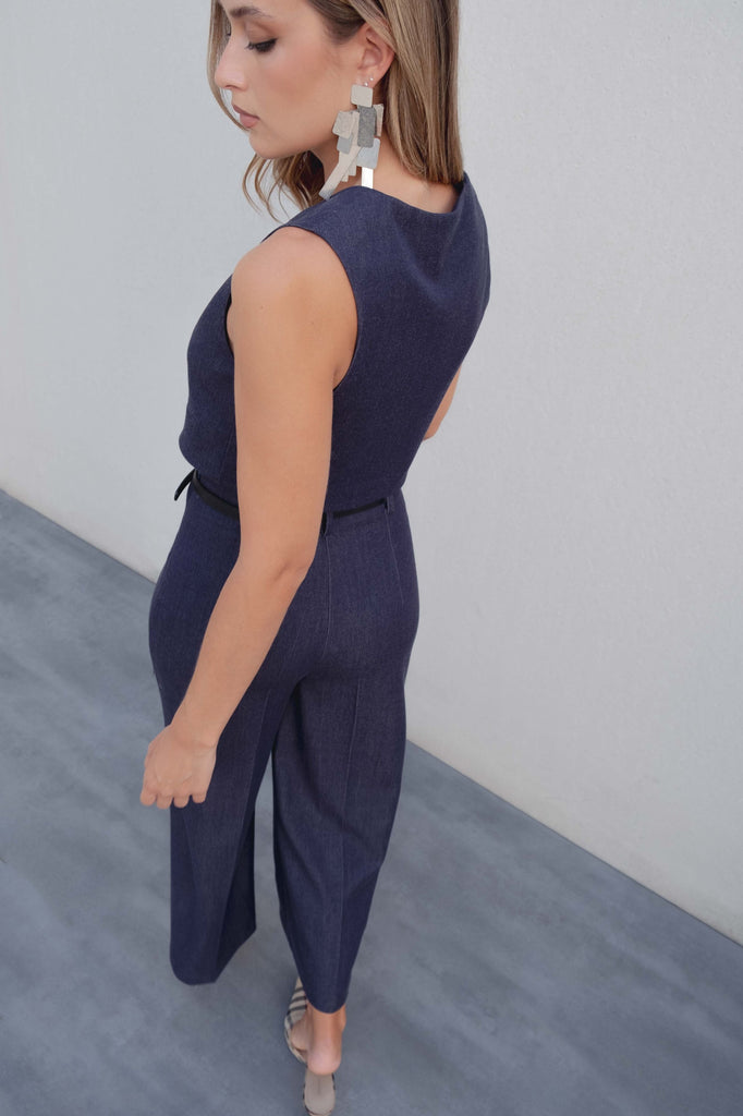 Colete Curto em Denim