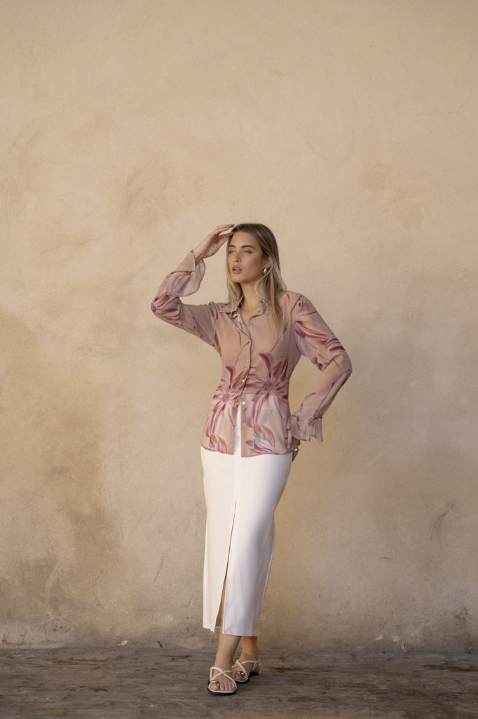 Camisa Semitransparente Estampada