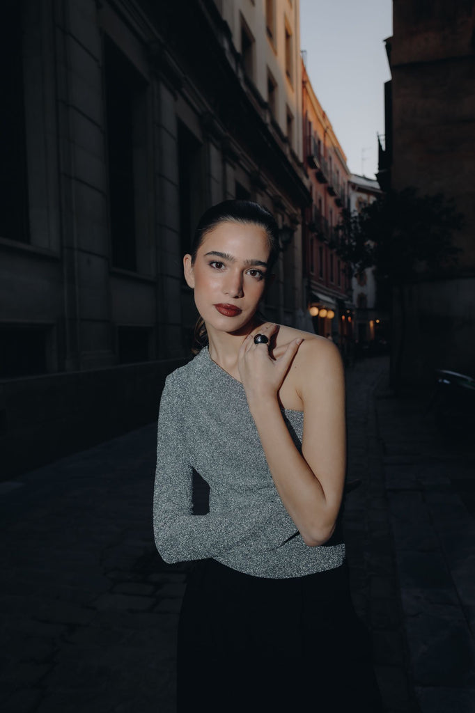 Top Prata Noite Chic