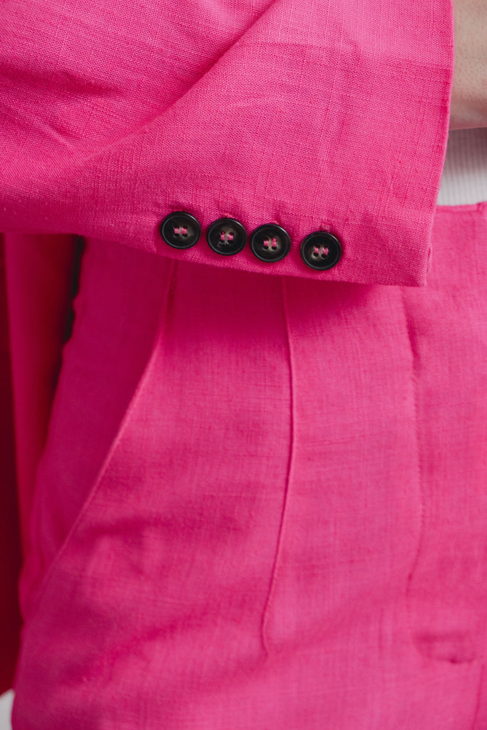 Blazer de Linho Fúcsia