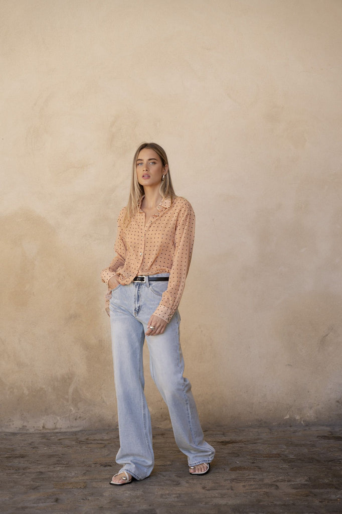 Camisa Estampada Semitransparente