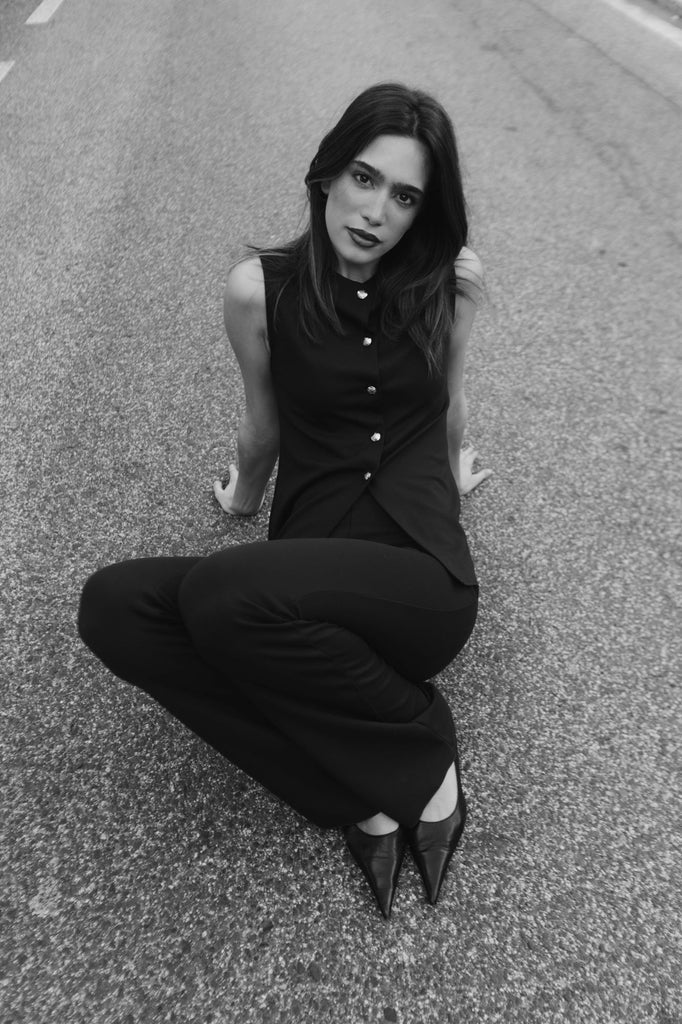 Colete Abotoado em Malha