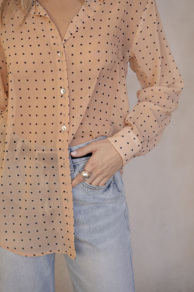 Camisa Estampada Semitransparente